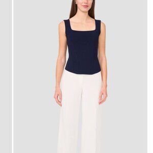 Halogen Square Neck Corset Sweater Tank (Large) (Navy) (NWT)